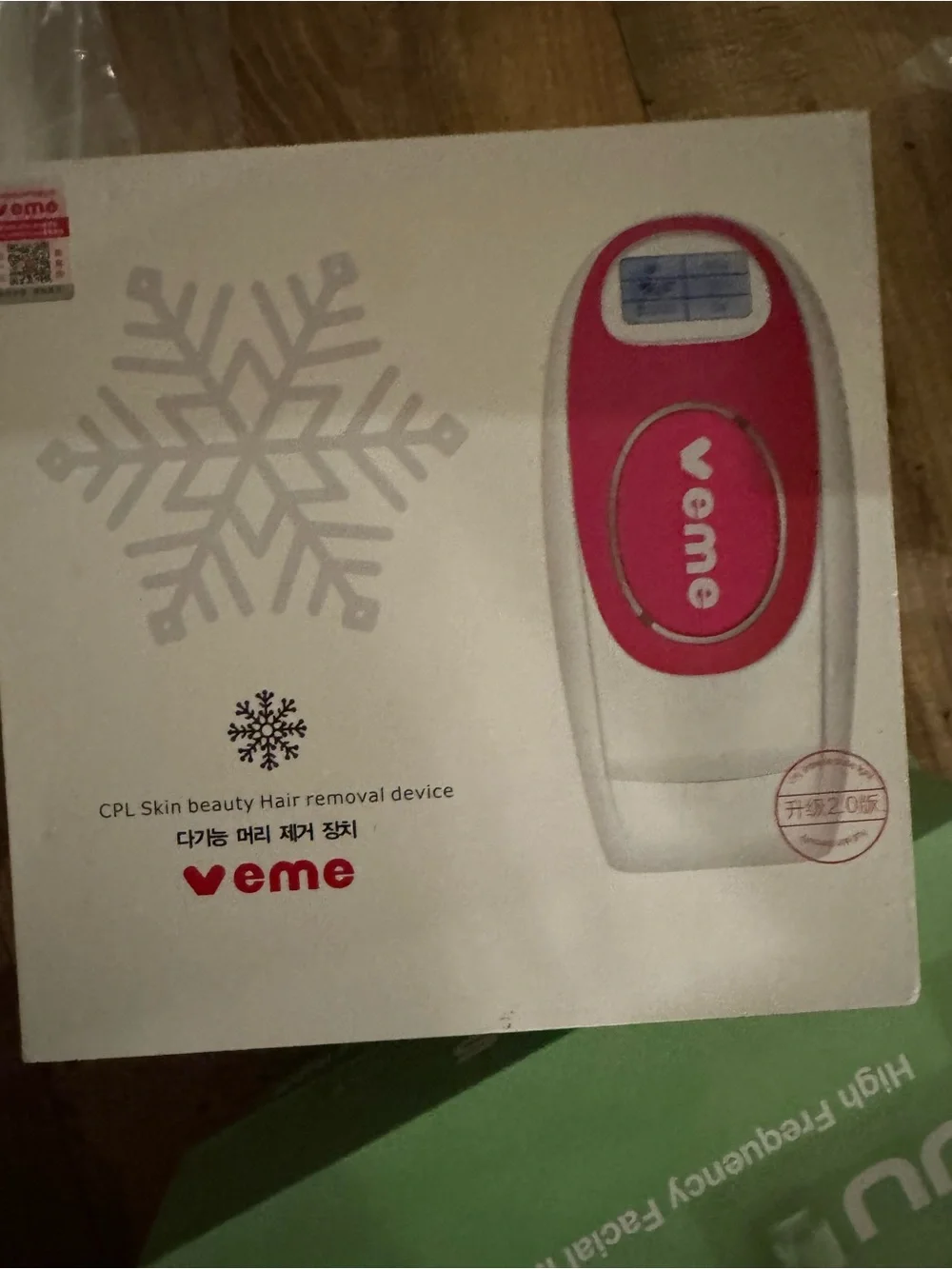 Veme Pink and White Hair Removal Device